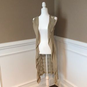 Open draped cardigan long vest